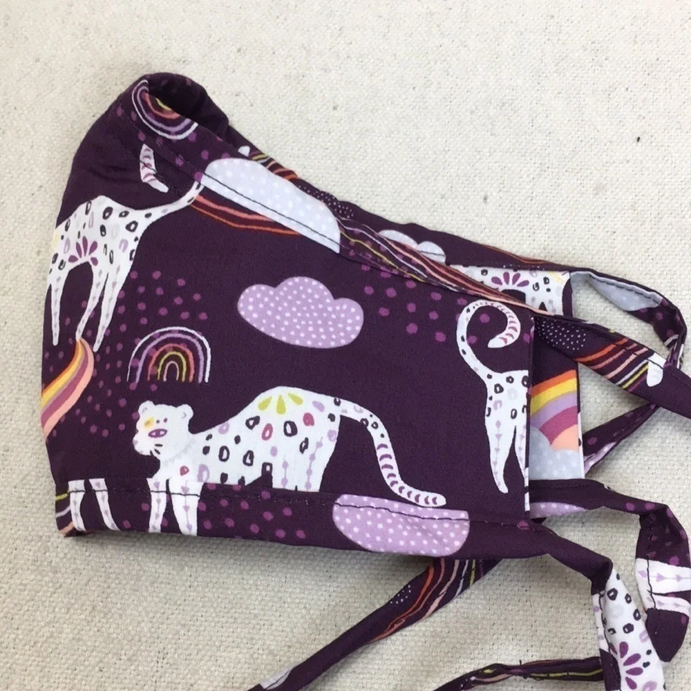 Mystical Cat Print fitted Cotton face mask